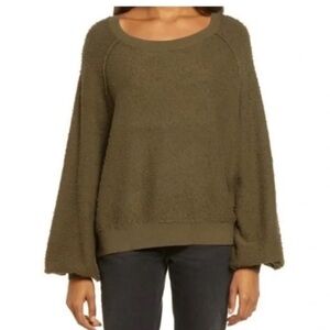 Free People Olive Crew Neck Sweater